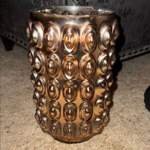 9” amber bubble vase